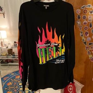 Dolls Kill Greetings From Hell🔥 Long Sleeved Tee